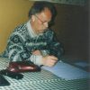 Skarbnik kol. Janusz Rzepecki na stanowisku pracy - Pogórska Wola 2000 rok